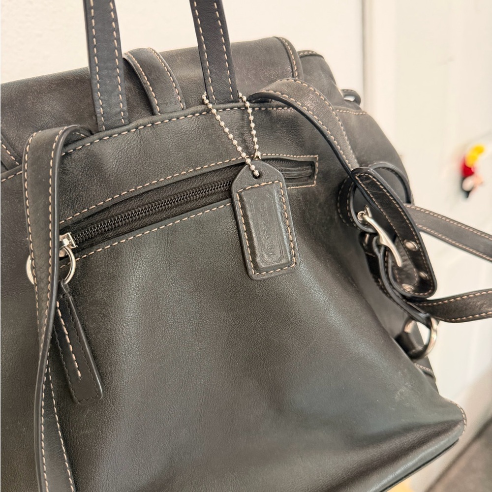 Coach Black Leather Backpack - Picture 4 of 10